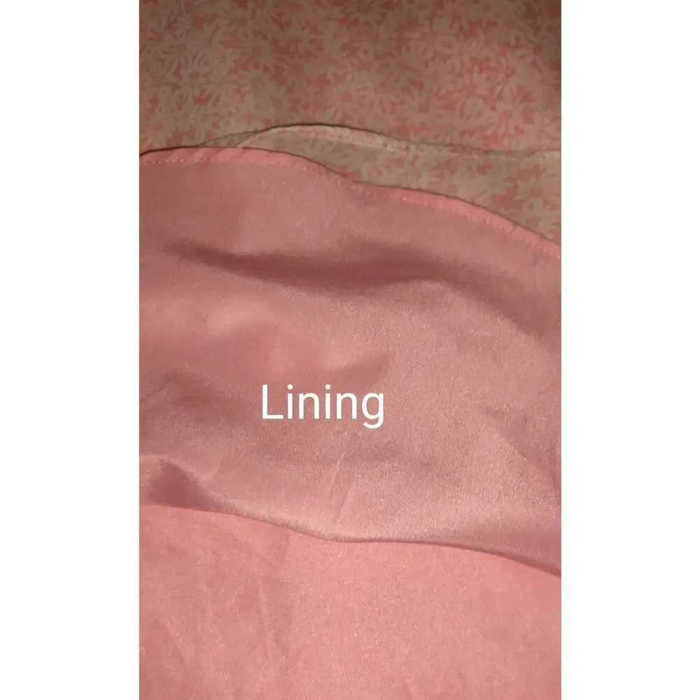 Lauren Conrad Maxi Dress Womens 14 Peach Floral Feminine Romantic Asymmetrical - Picture 15 of 16